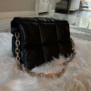 Quilted faux leather bag